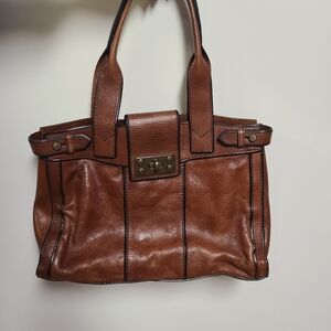 Brown Leather Tote Handbag